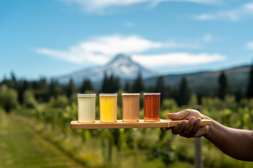 Cider Flight with Mountain View- Horizontal